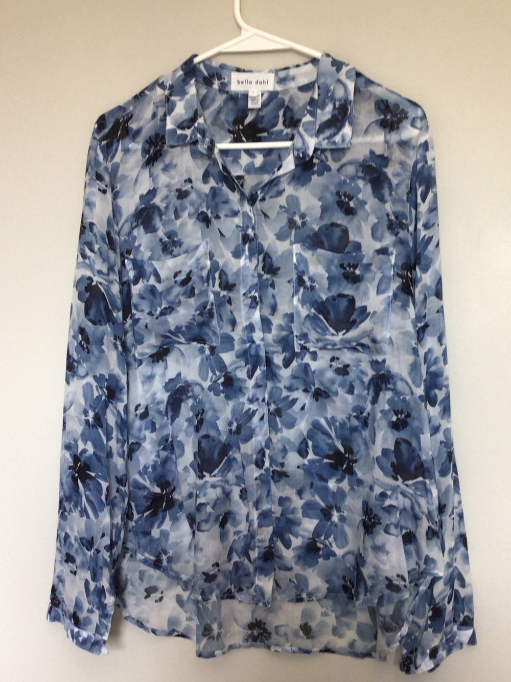 Bella Dahl Blue Floral Button-Front Blouse